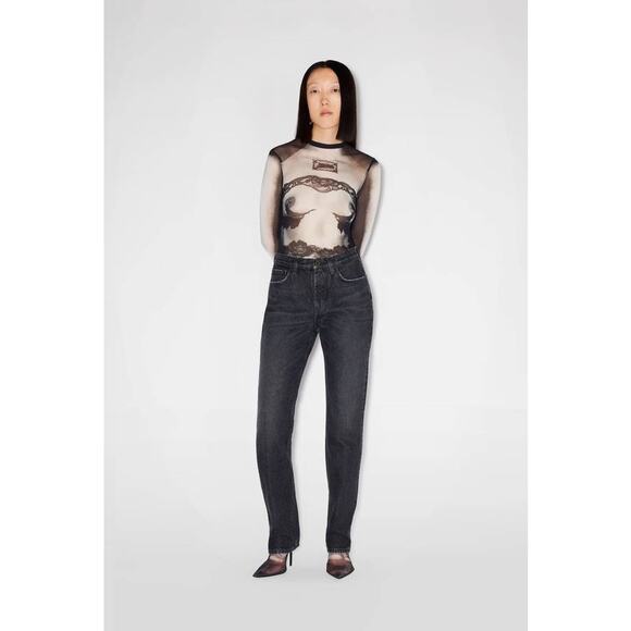 Jean Paul Gaultier Jean with Leather Pocket in Vintage Black 28 - Picture 1 of 4